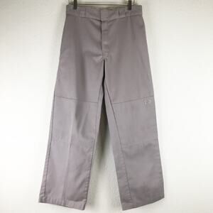 Dickies Loose Fit Double Knee Work Pants Straight Leg High Rise Silver 32x32